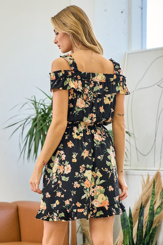 Short Off Shoulder Floral Dress