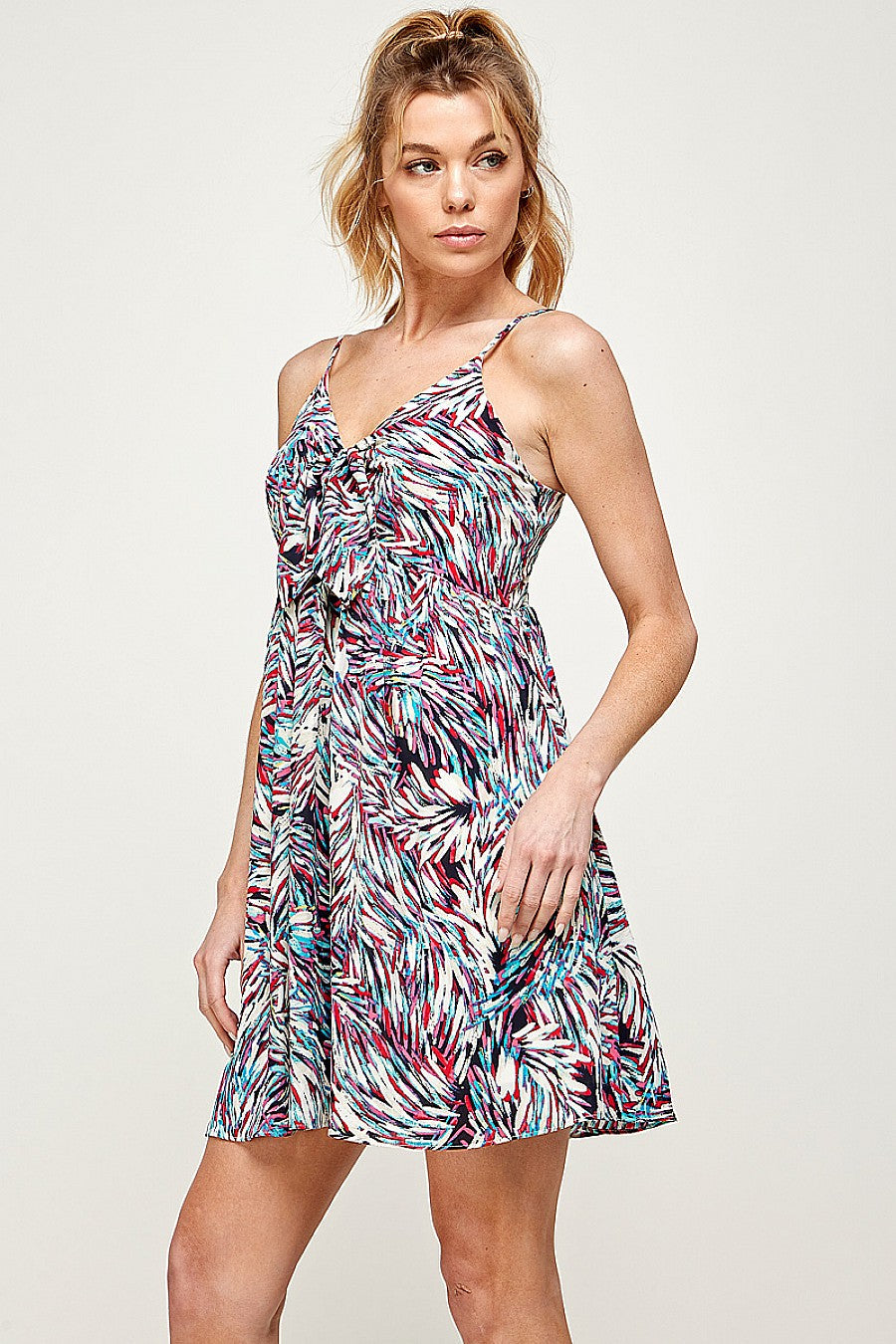 Short Printed Spaghetti Strap Dress