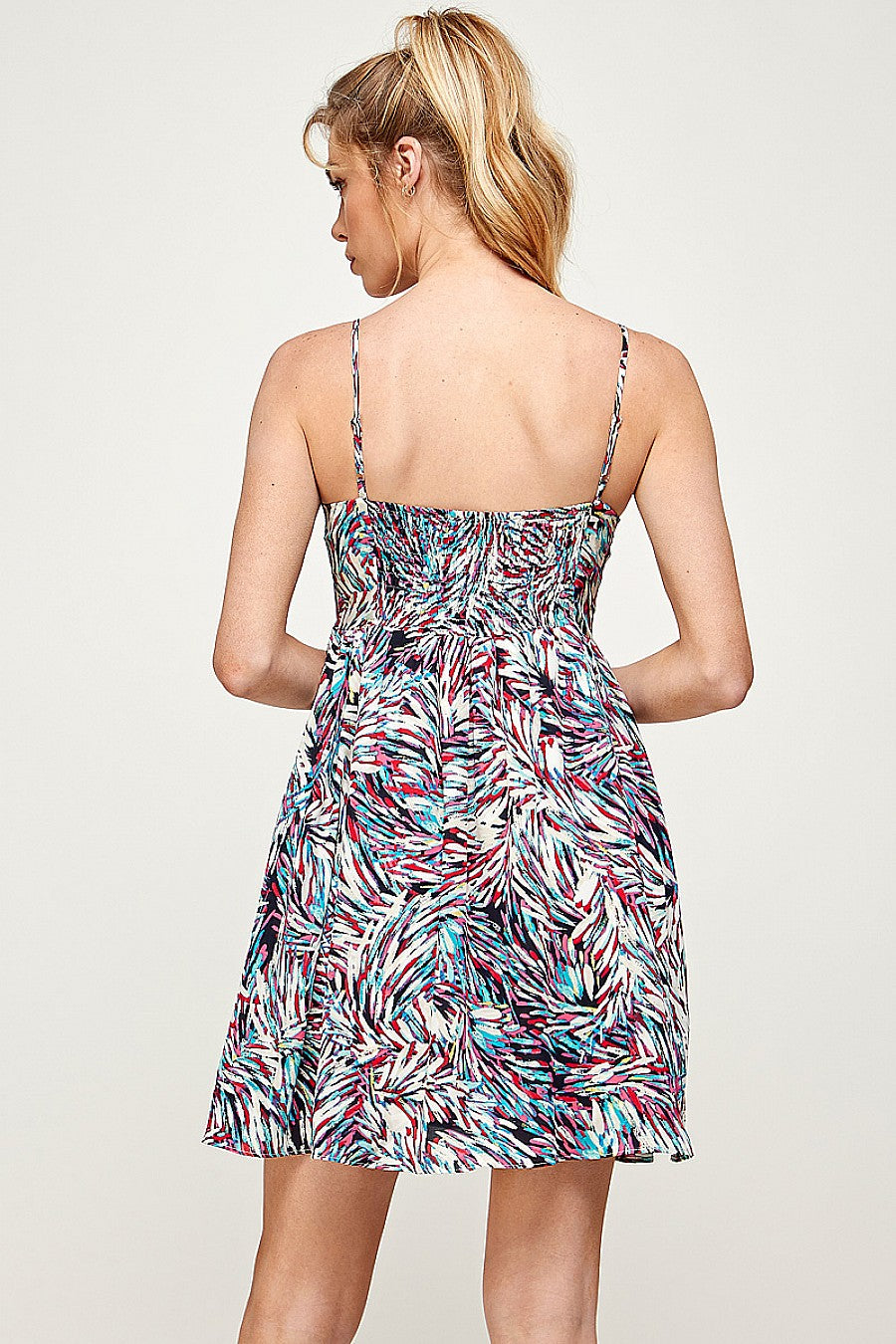 Short Printed Spaghetti Strap Dress
