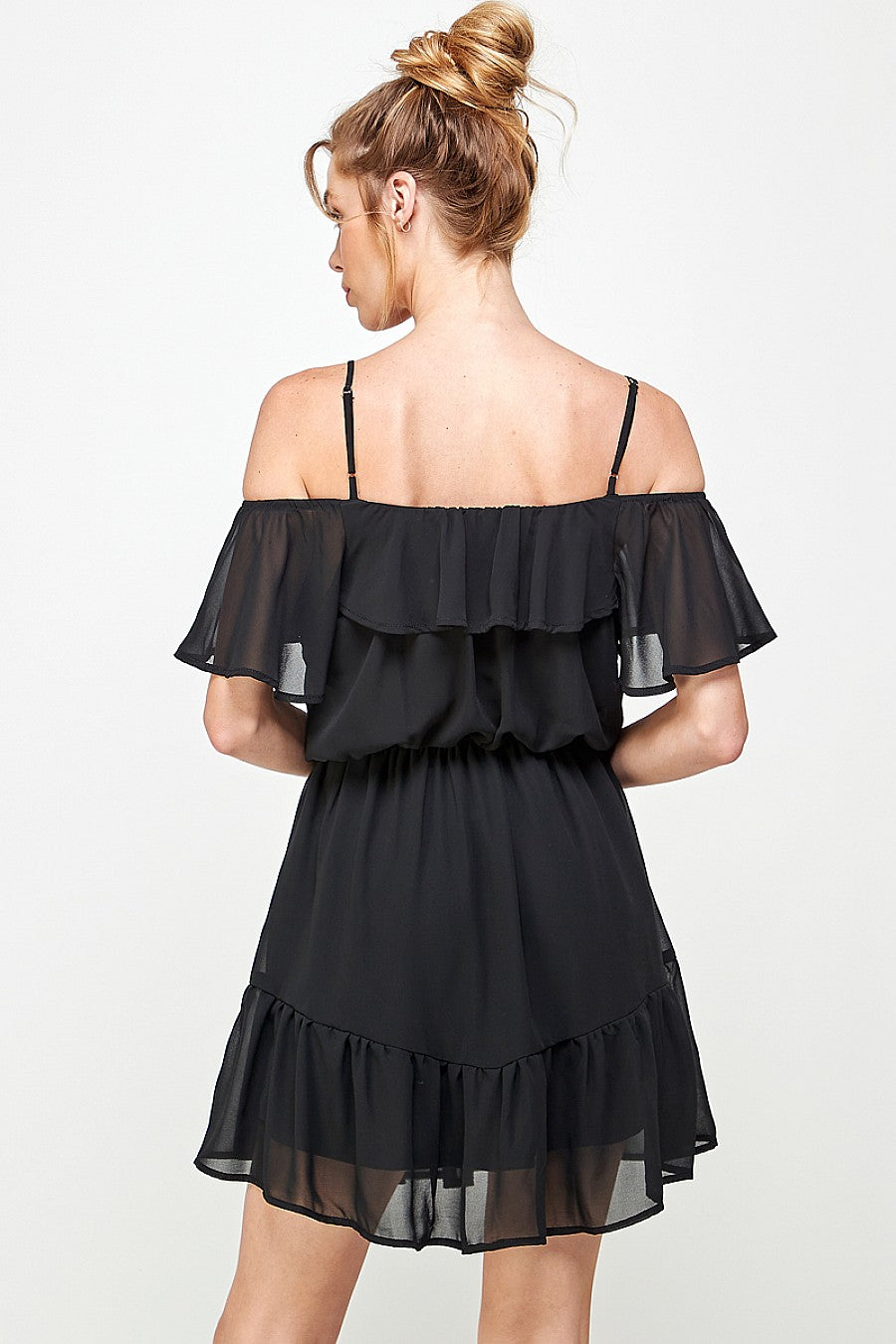 Short Off Shoulder Ruffled Dress