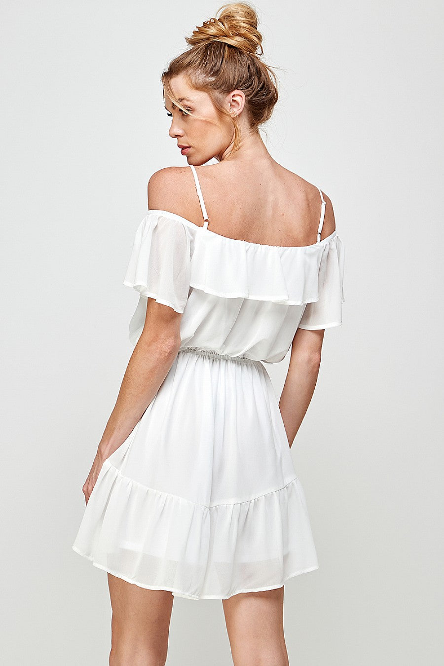 Short Off Shoulder Ruffled Dress