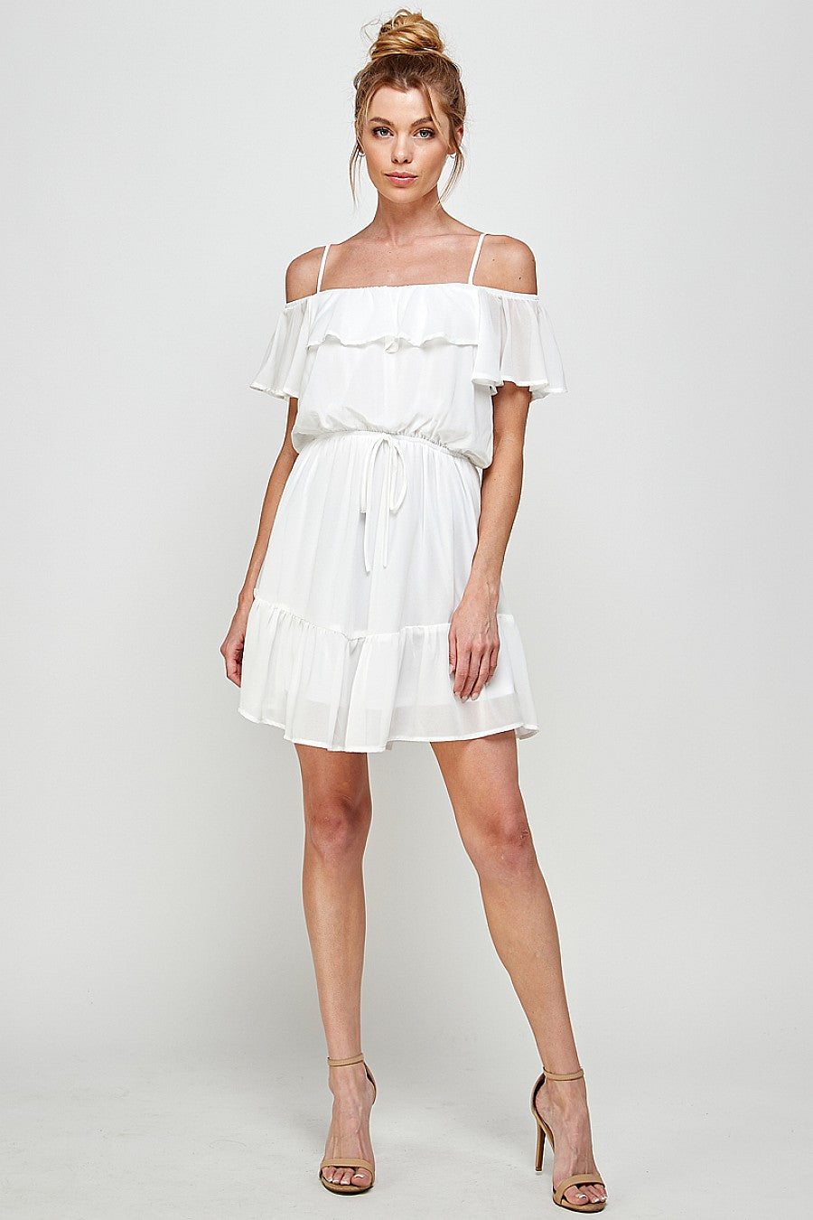 Short Off Shoulder Ruffled Dress