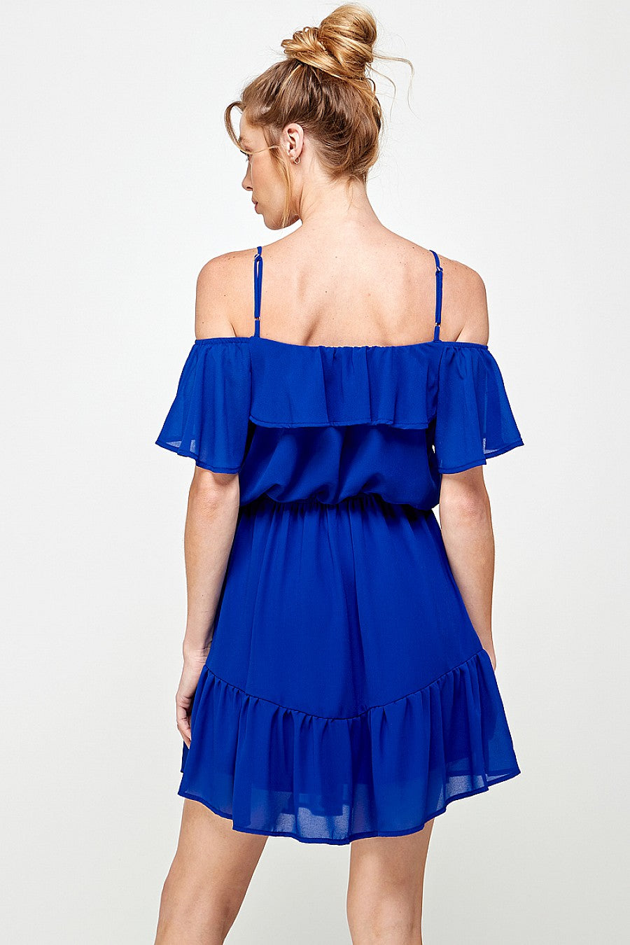 Short Off Shoulder Ruffled Dress