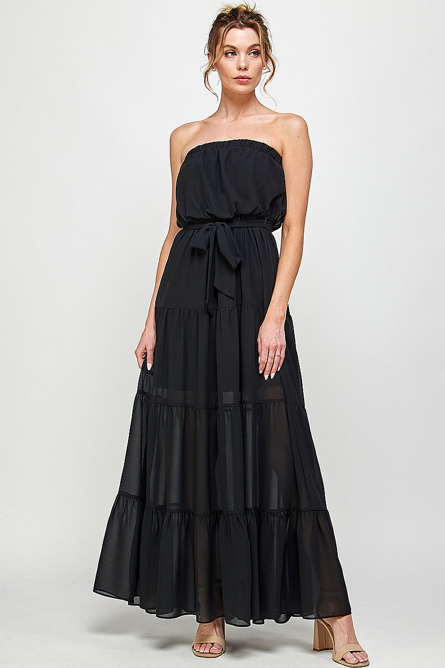Long Strapless Maxi Dress